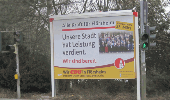 CDU-Plakate in Flörsheim zur Kommunalwahl
