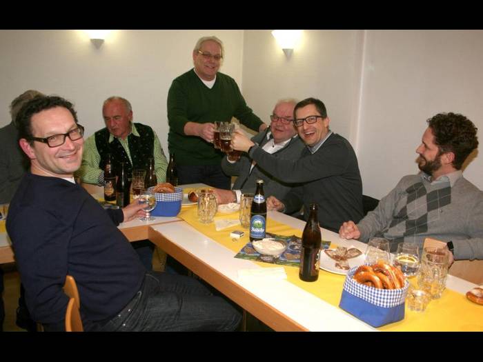 Andechser und Salvator sorgen bei der CDU-Starkbierprobe für gute Stimmung. Foto: Elke Flogaus 