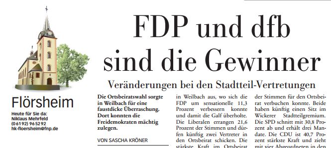 Höchster Kreisblatt: „FDP und dfb sind die Gewinner“