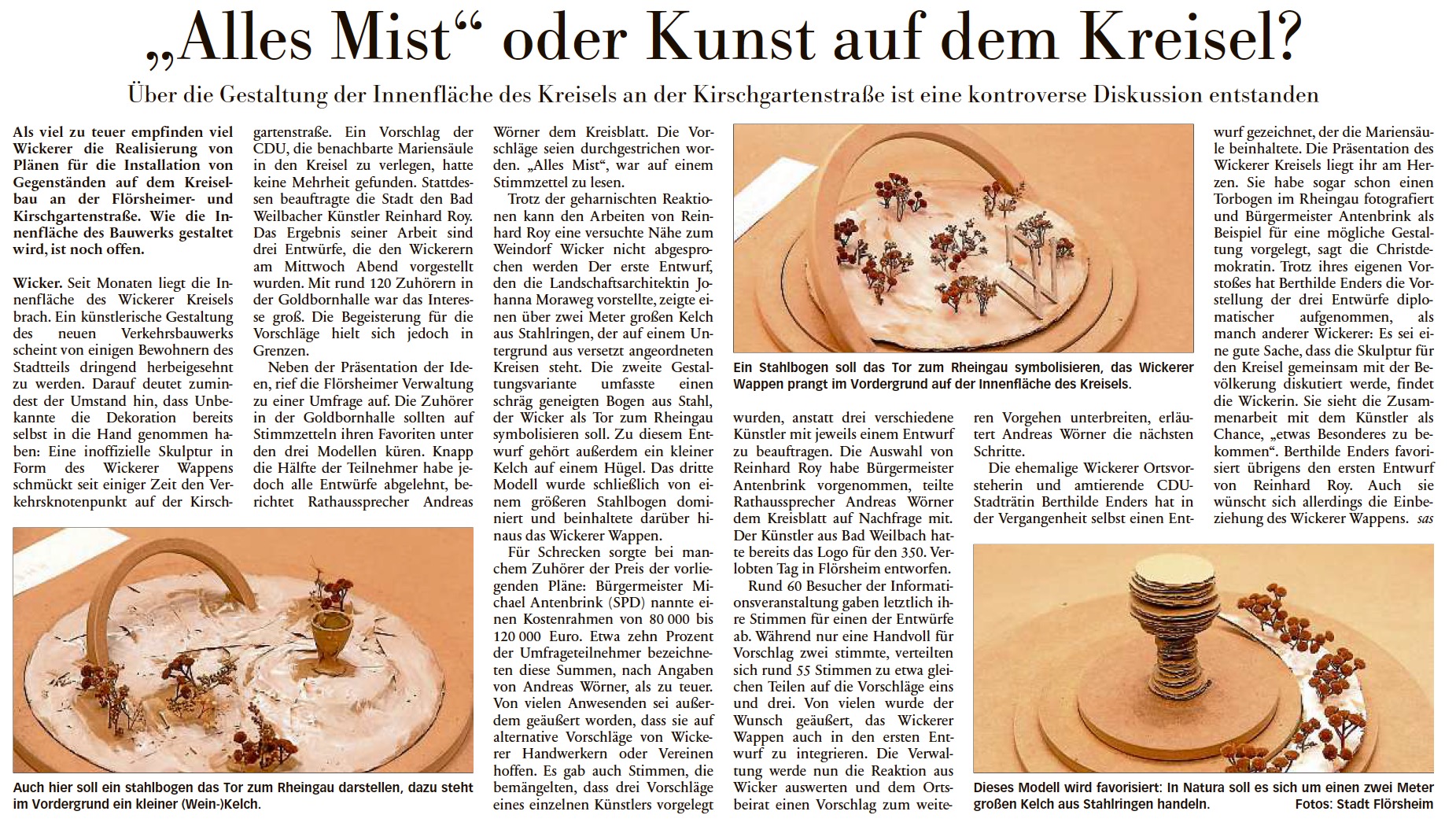 Höchster Kreisblatt: „Kreisels an der Kirschgartenstraße“